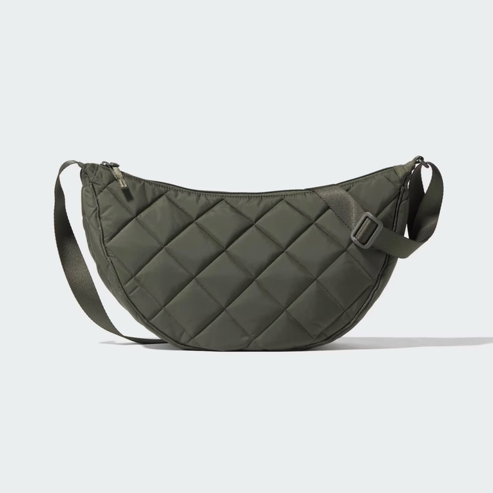 NWT Uniqlo Round Shoulder Bag Quilted Olive